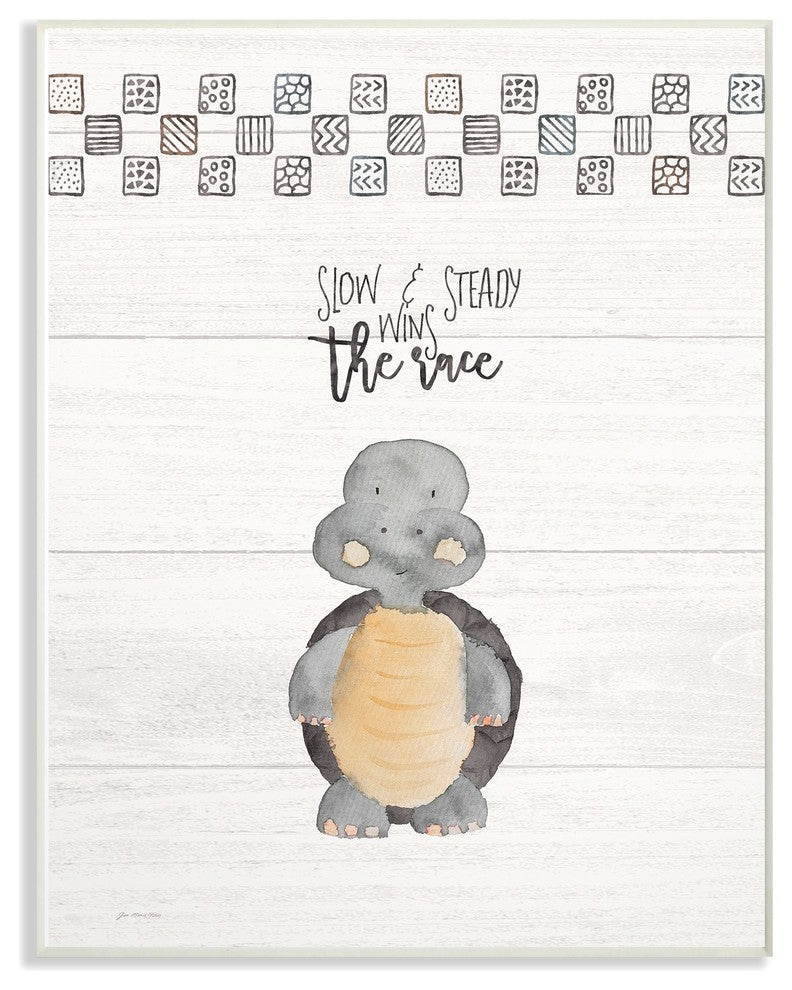 Stupell Ind. Slow And Steady Wins Turtle Wall Plaque, 10x15