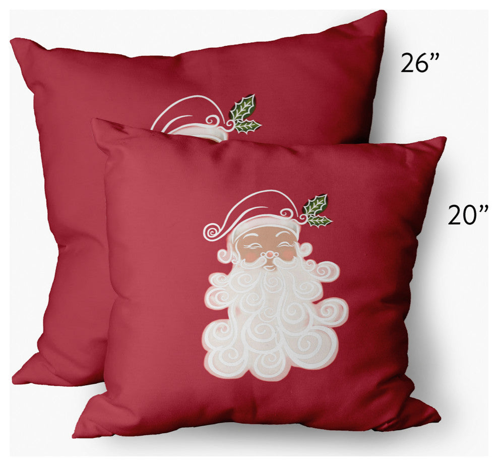 Believe in Santa Decorative Throw Pillow, Muted Red, 14"x20"