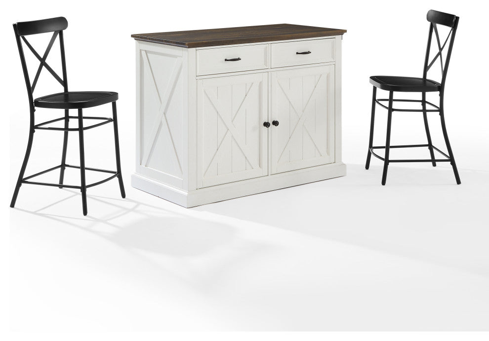 Clifton Kitchen Island WithCamille Stools