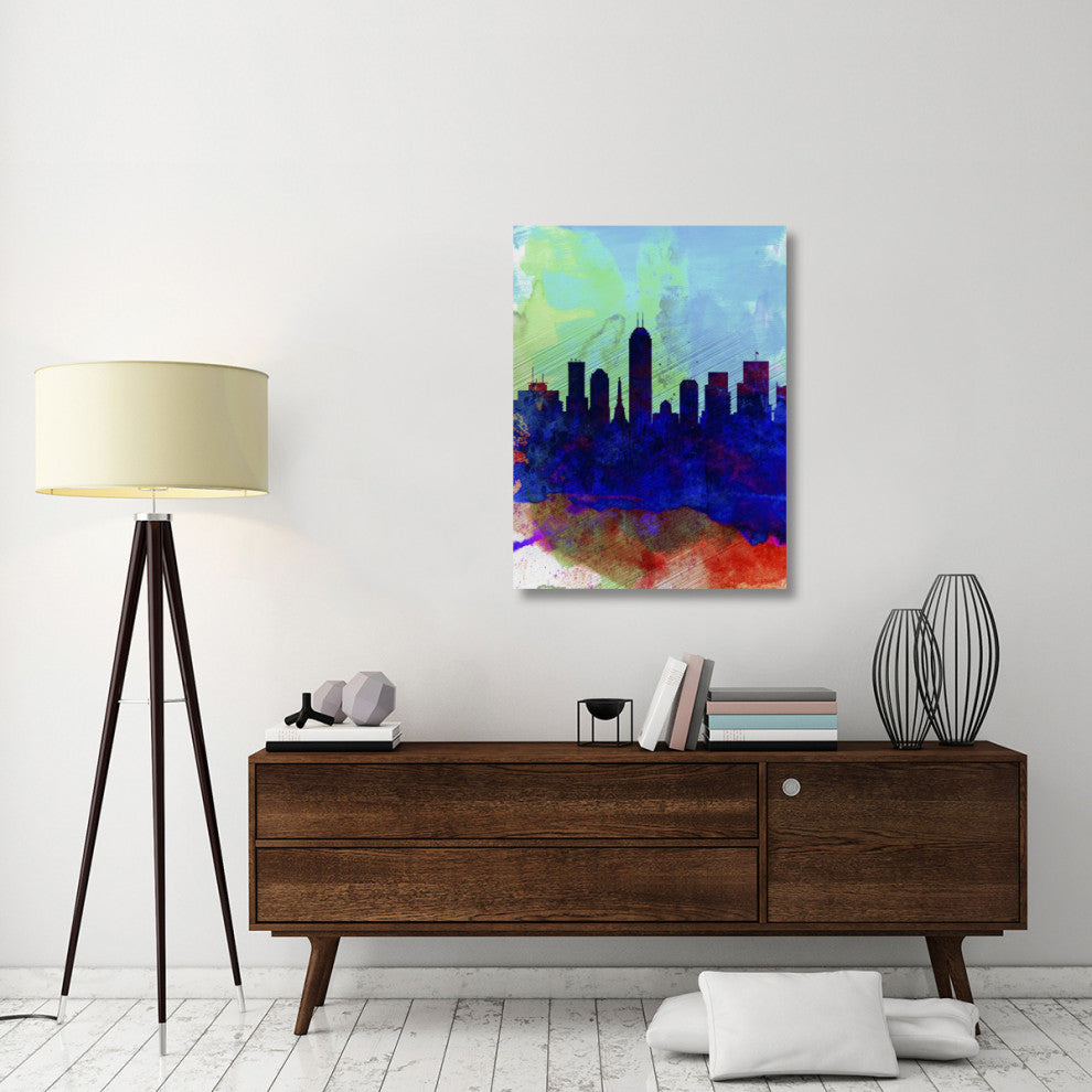"Indianapolis Watercolor Skyline" Fine Art Print