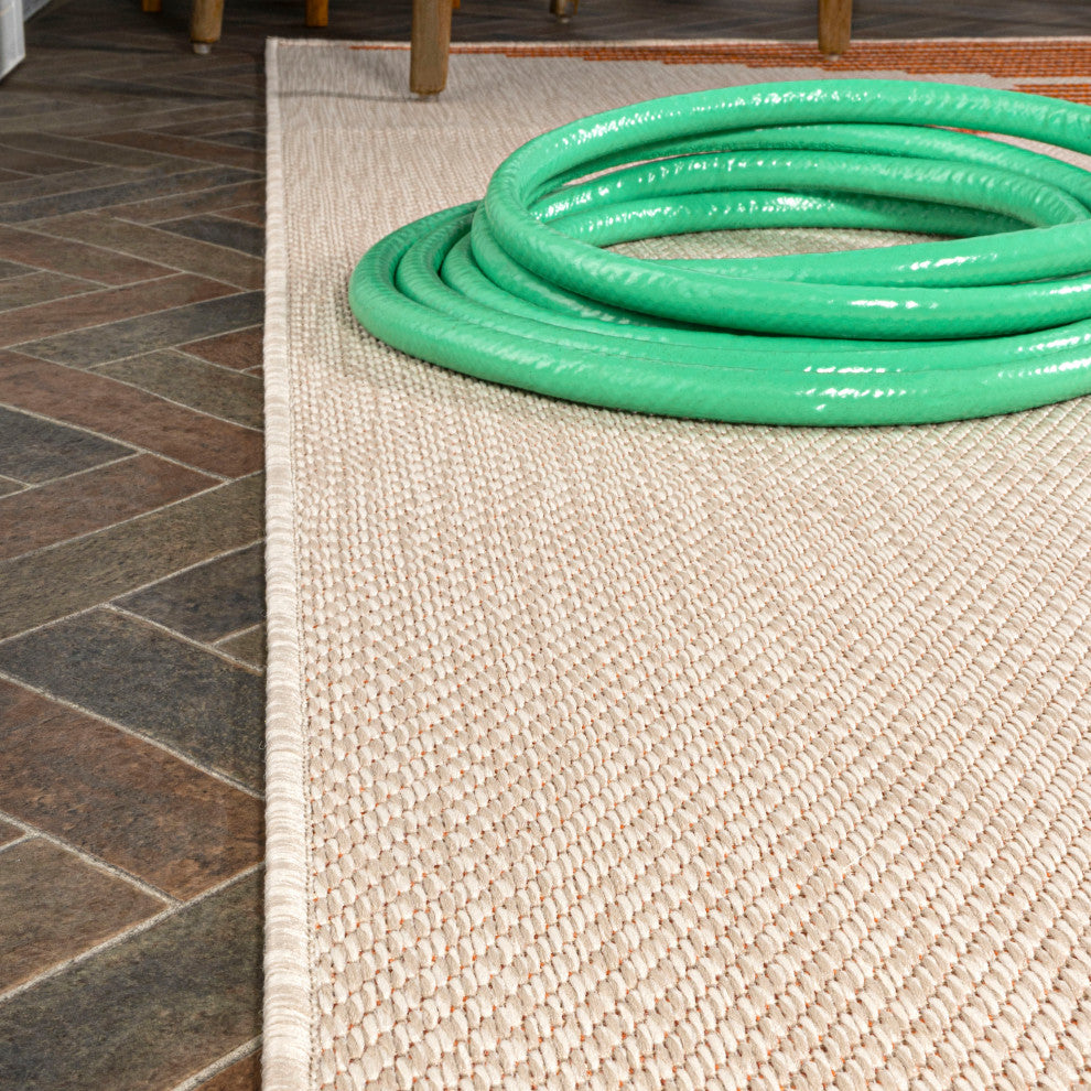 Vinales Diamond Stripe Indoor/Outdoor Area Rug, Beige/Orange, 3x5