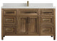 Santa Monica 60 Single Sink Bathroom Vanity in Graywashed Teak 2" Carrara Quartz