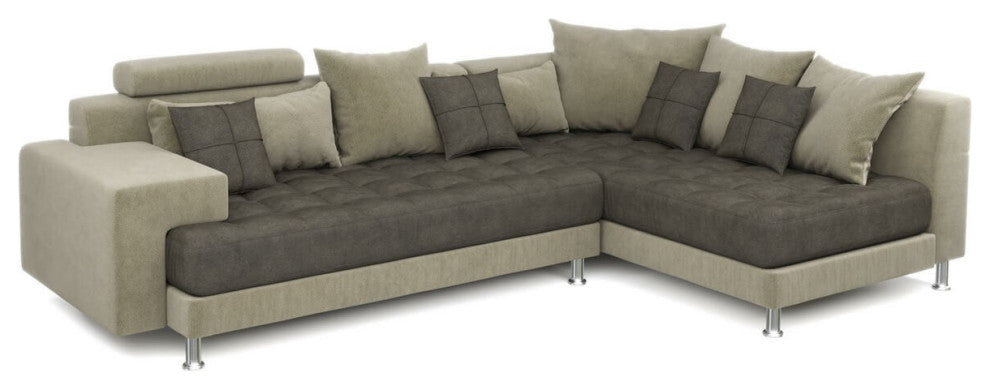 Hercules Gray Microfiber Two Piece Left Arm Sectional Sofa