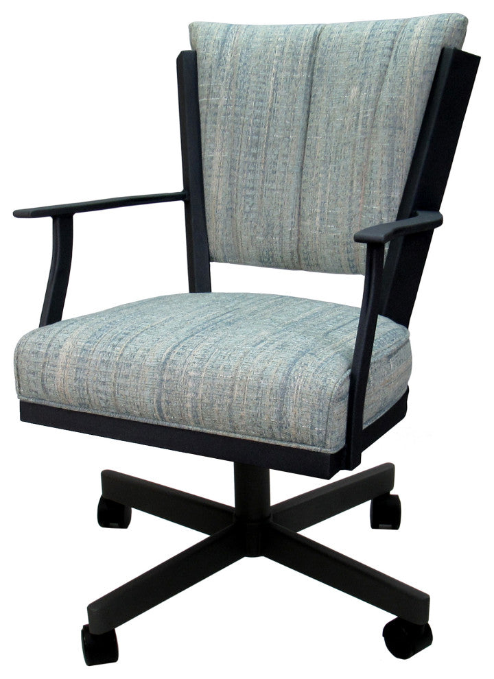 Montana Swivel Metal Dining Caster Chair Reading Base, Watusi Aquatint, Black