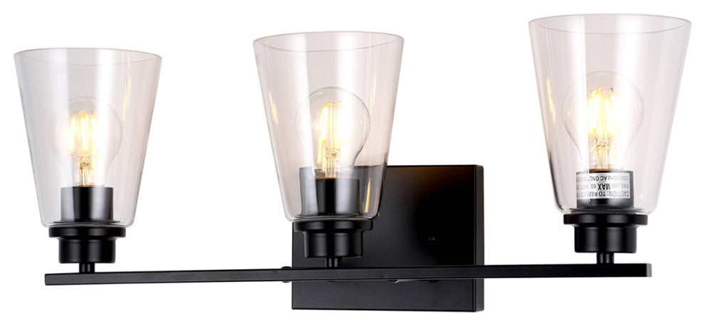CHLOE Lighting CH6S101BK22-BL3 ERIAN Transitional 3 Light Black Vanity BathLight