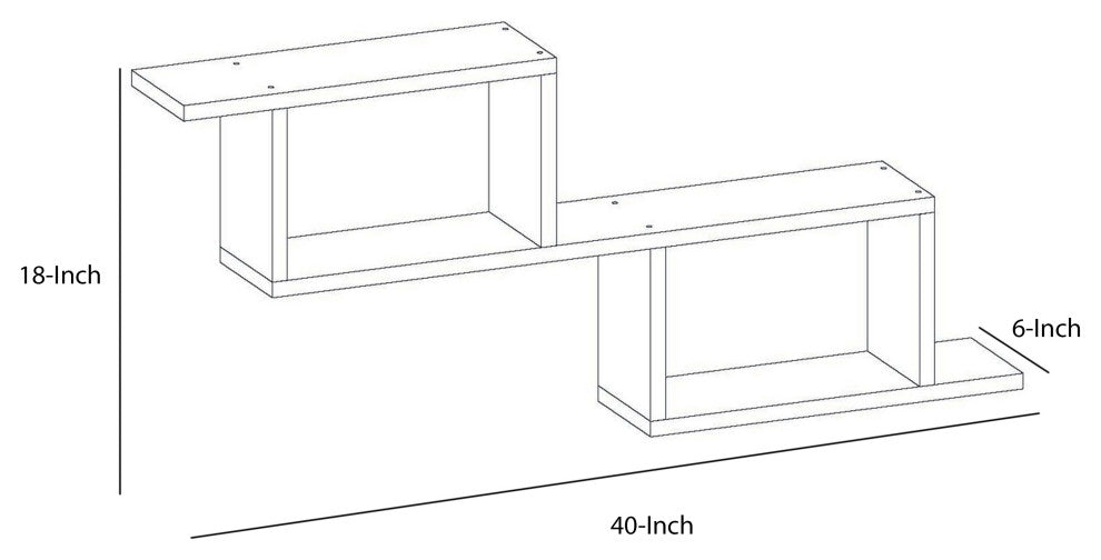 Benzara UPT-272750 40" Decorative Wooden Wall Mounted Cubby Shelf, White