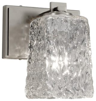 Veneto Luce Era, Wall Sconce, Square/Rippled, Nickel, Clear LED