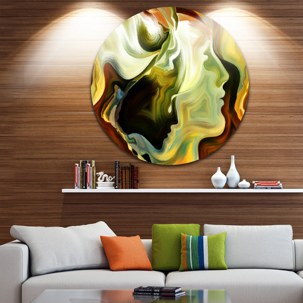 Metaphorical Inner Self, Abstract Disc Metal Artwork, 23"