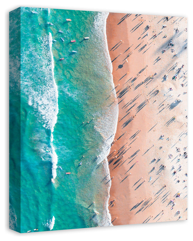 Aerial Beach Scene 16x20 Canvas Wall Art