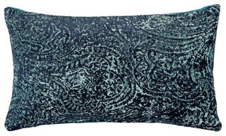 Pillow Decor, Visconti Teal Blue Chenille Throw Pillow 12x20