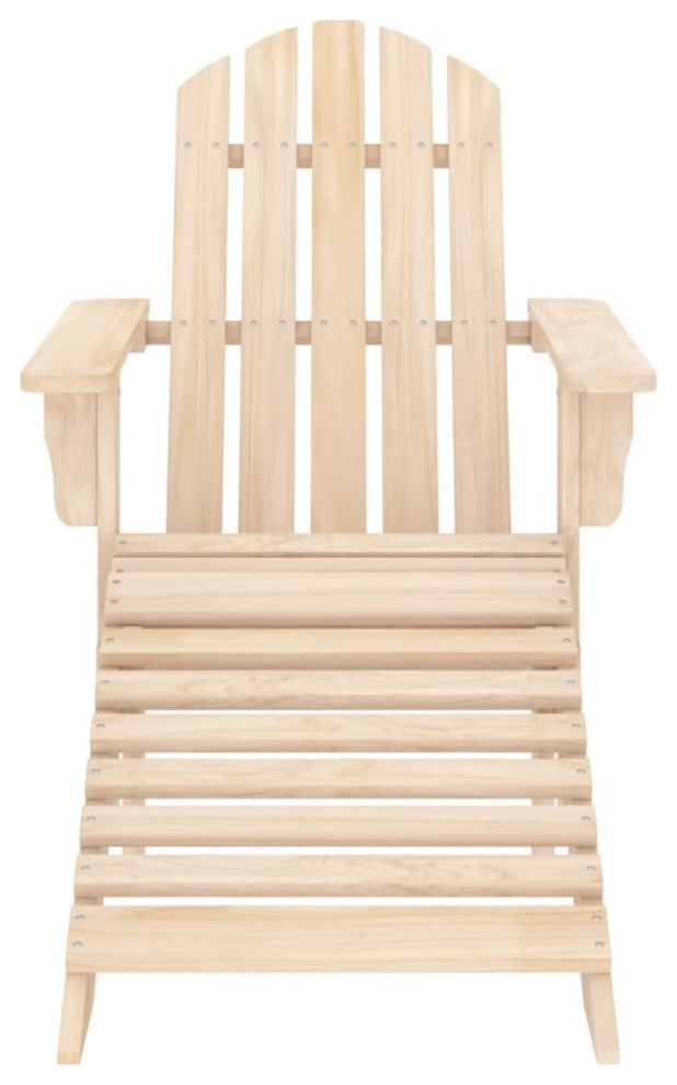 vidaXL Adirondack Chair Patio Adirondack Chair with Ottoman Solid Wood Fir