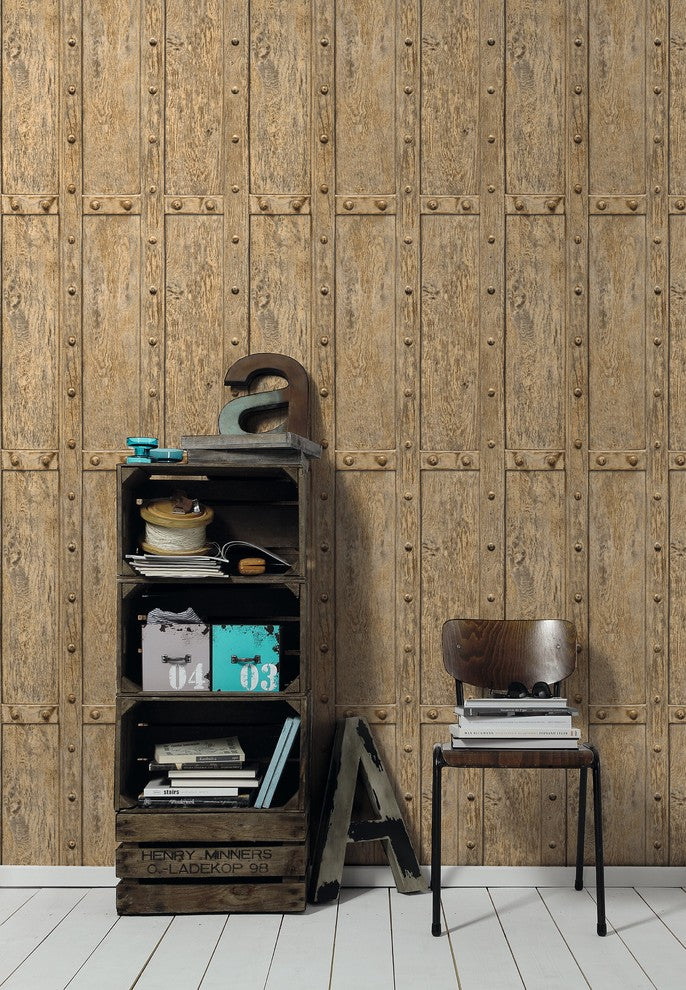 DecoWorld 2, Natural  Brown Wallpaper Sample, Modern Wall Decor Accent