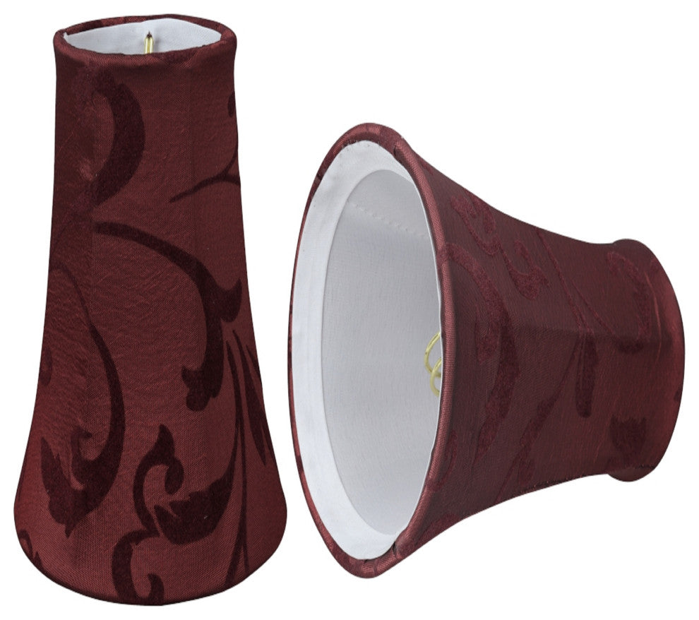 Aspen Creative 30249-2 Bell Chandelier Clip-On Lamp Shade Red 2-1/2" x 4" x 5"
