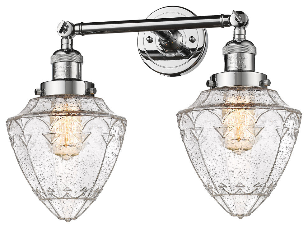 Innovations 208-PC-G664-7-LED 2 Light Bath Vanity Light, Polished Chrome