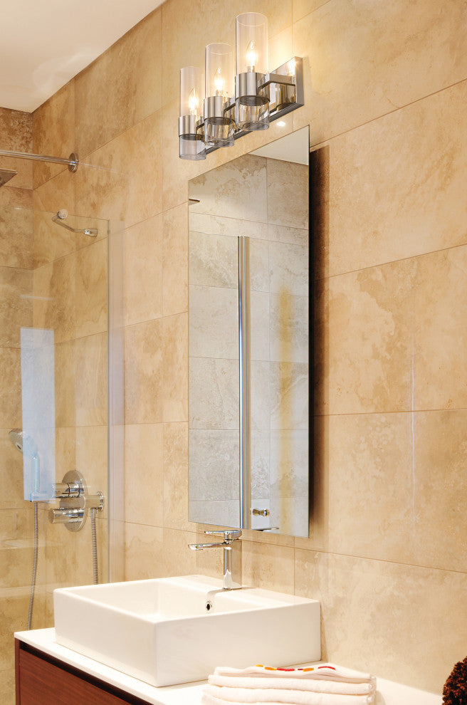 Zlite 343-3V-PN 3-Light Vanity, Clear