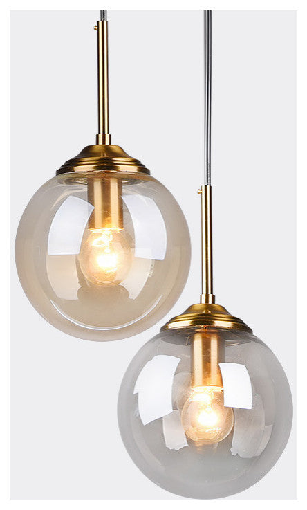MIRODEMIÂ® Chexbres | Pendant Light in the Shape of Glass Balls, Amber Glass, Warm Light