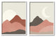 Sun and Crescent Moon Warm Dessert Canyon Landscape,11 x 14