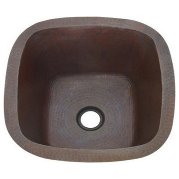 13" Handcrafted Small Square Hammered Copper Bar Sink