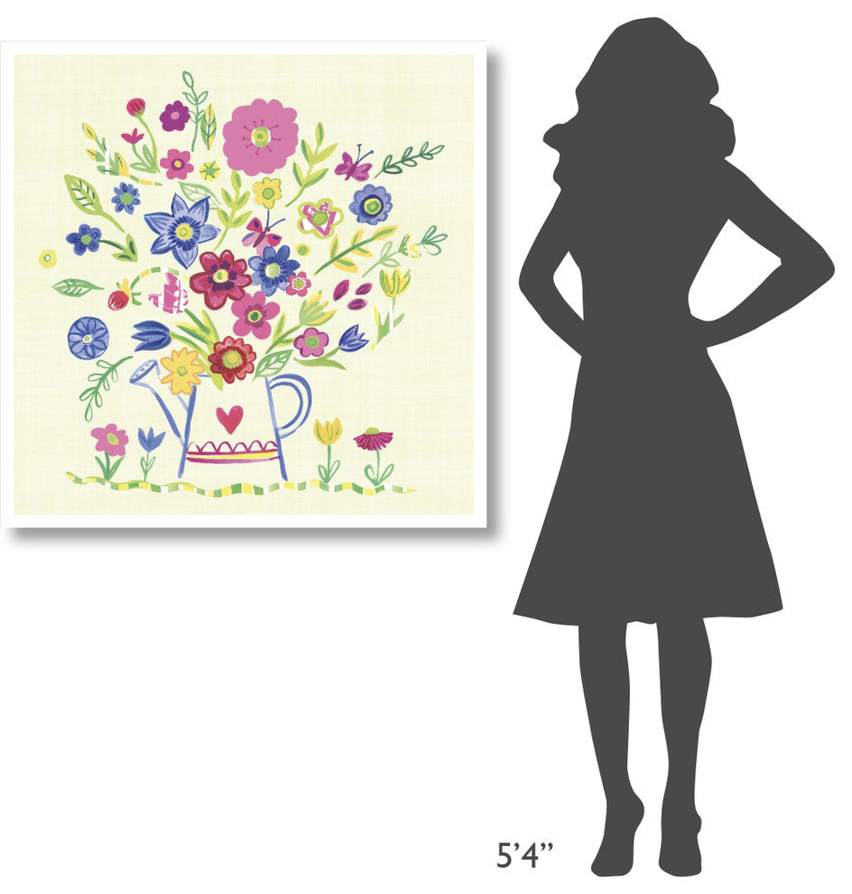 "Pastel Summer Florals III" Digital Paper Print by Farida Zaman, 38"x38"