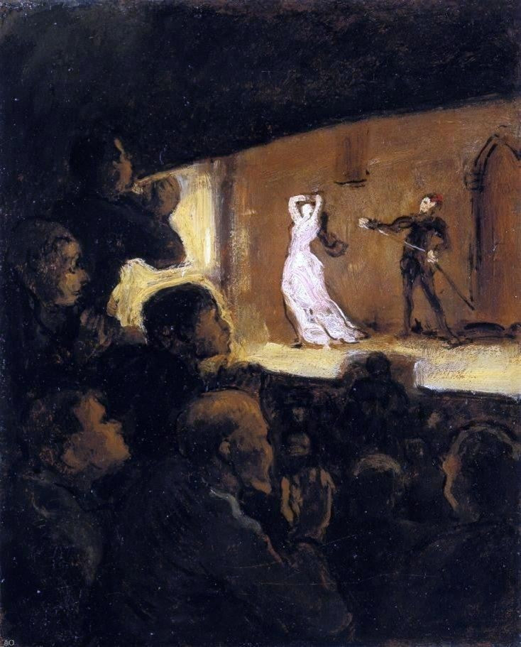 Honore Daumier At the Theater, 20"x25" Wall Decal