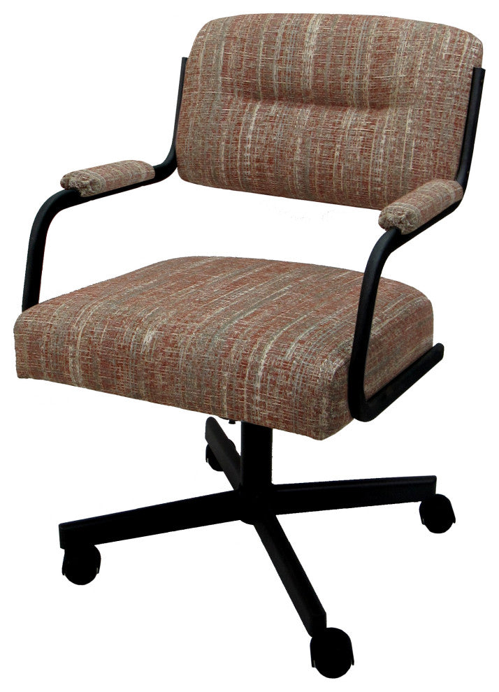 Swivel Tilt Kitchen Caster Chair with Wheels - M-110, Watusi Madder, Black