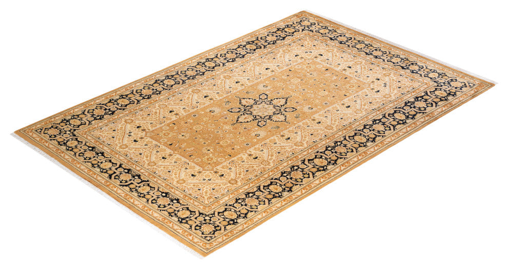 Thaton One-of-a-Kind Hand-Knotted Area Rug Yellow, 6'2"x9'2"