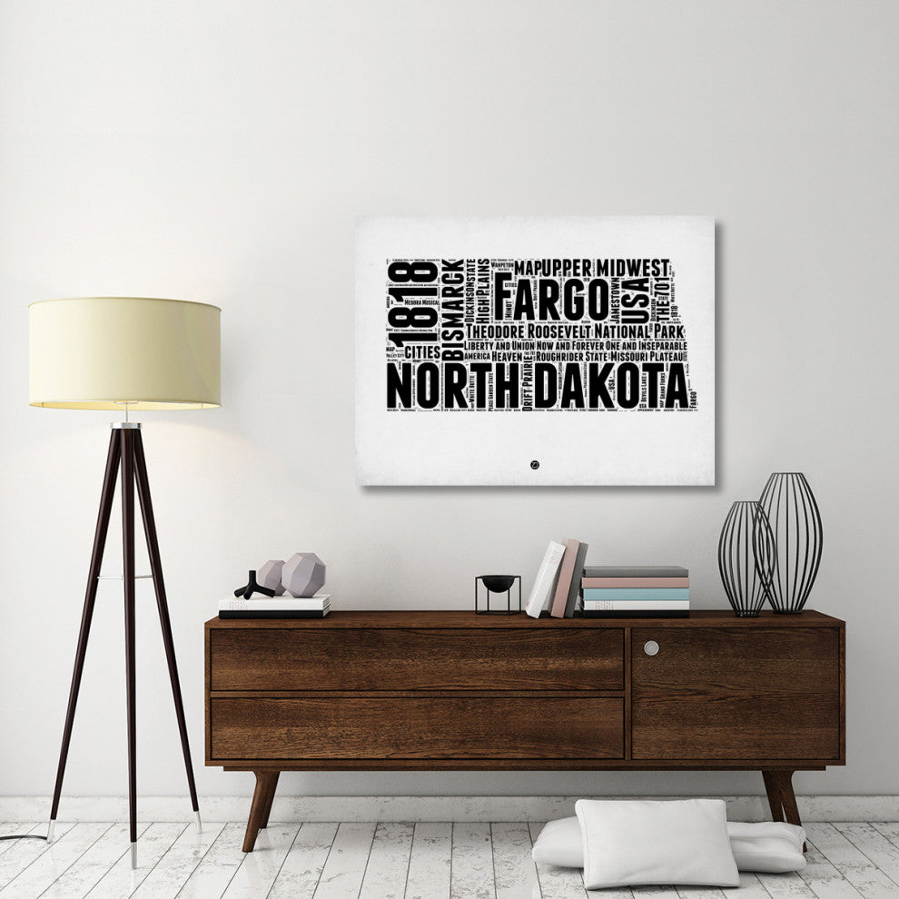 "North Dakota Word Cloud 2" Fine Art Print