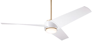 Ambit 56" Fan, Satin Brass and Matte White/White Blades, Light/Remote