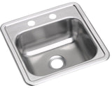 Elkay D11515 Dayton 15" Drop In Single Basin Stainless Steel - 2 Faucet Holes