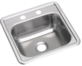 Elkay D11515 Dayton 15" Drop In Single Basin Stainless Steel - 2 Faucet Holes