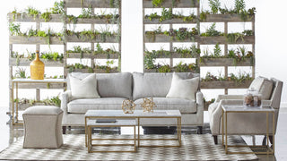 Rectangle Carrera Nesting Coffee Table White Carrera Marble, Brushed Gold