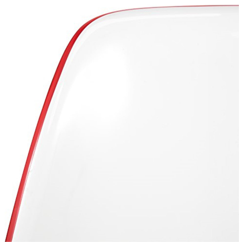LeisureMod Cresco Molded 2-Tone Eiffel Side Chair With Gold Base White Red