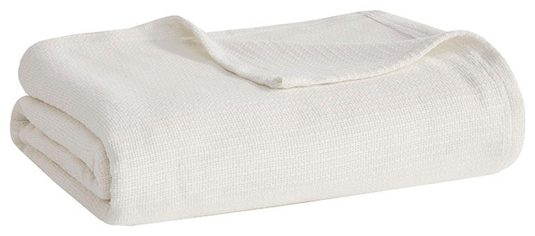 Madison Park Freshspun Basketweave All-Season Bedding Blanket, Cream