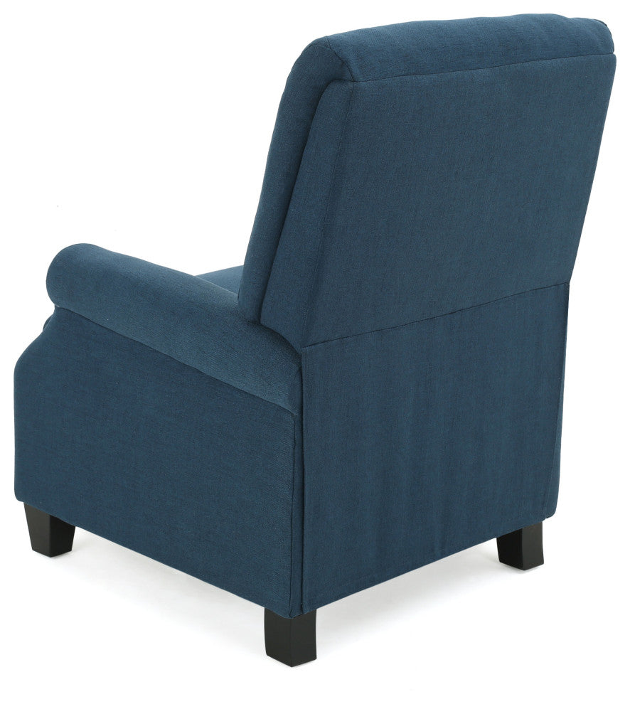 GDF Studio Monica Dark Blue Fabric Recliner