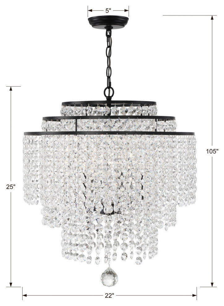 Gabrielle 6-Light Matte Black Chandelier