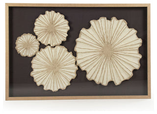 Abstract Paper Framed Art, Paper on Black Background in Tan Frame