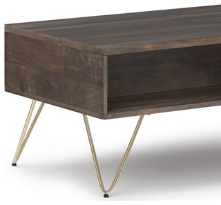 Hunter Lift Top Coffee Table in Oak Veneer, Ebony