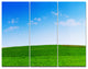 Green Meadow Panorama, Landscape Triptych Canvas Art Print, 36x28, 3 Panels