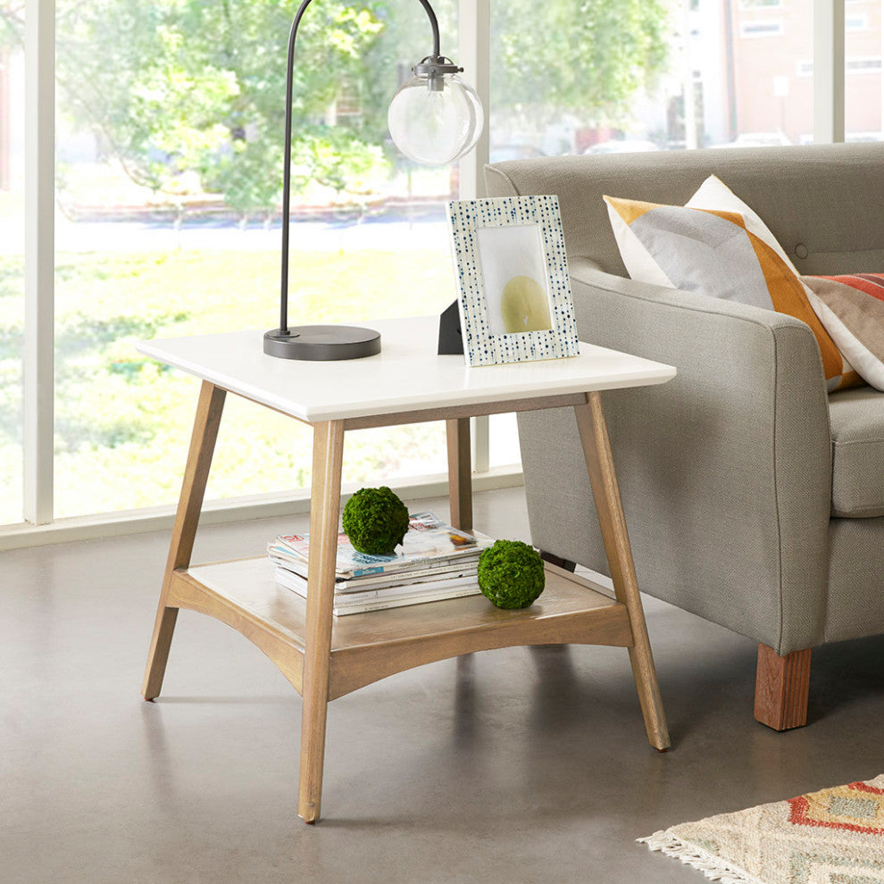 Madison Park Parker Mid-Century Modern Natural Wood End Table, Natural