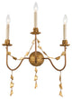 Mosaic 3-Light Flambeau Inspired Wall Sconce, Gold Leaf