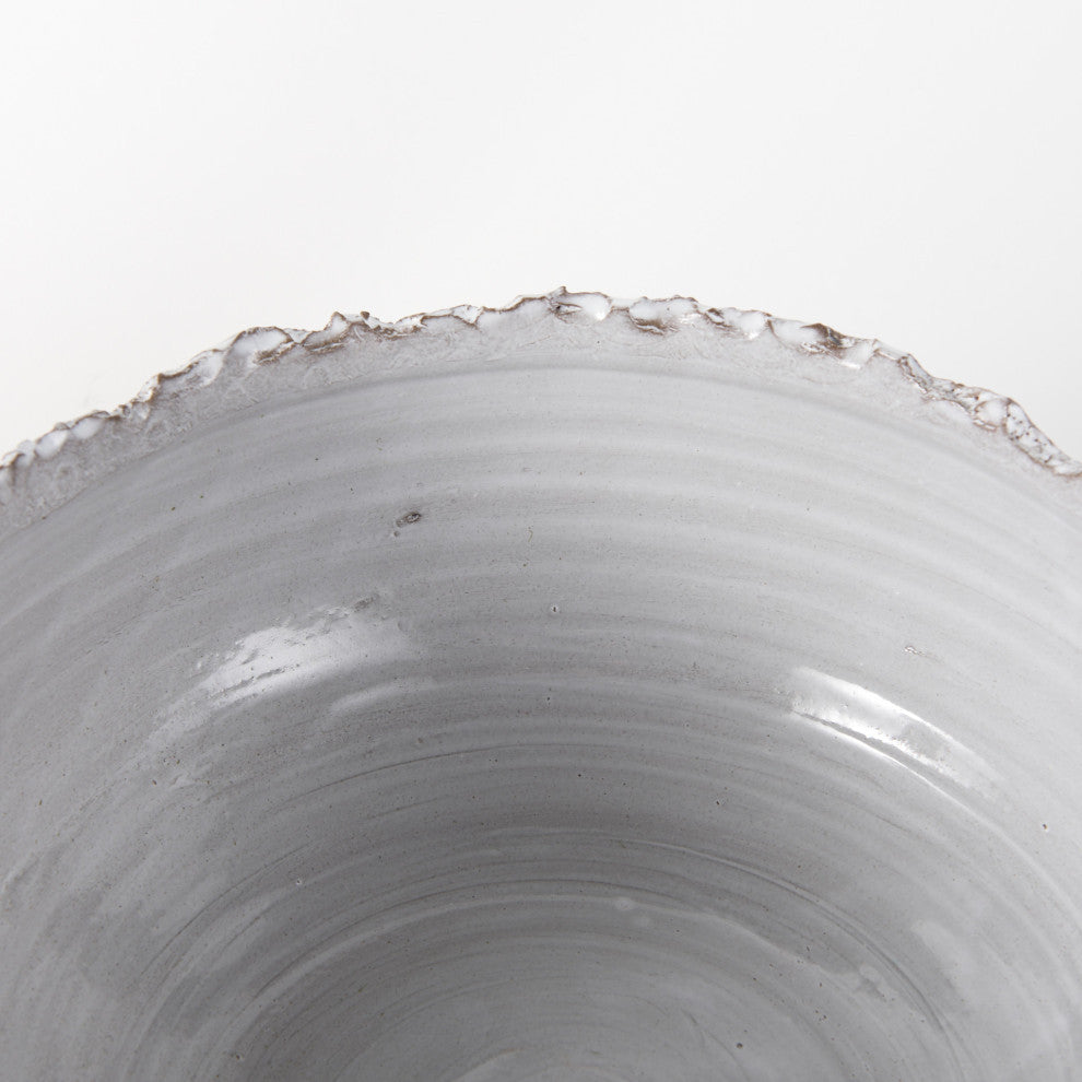 Larsen 13Lx13W White Ceramic Large Decorative Bowl