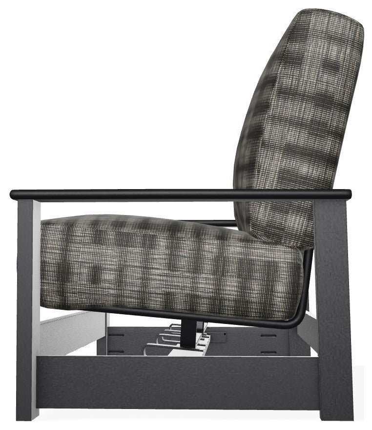 Leeward Deep Seat Outdoor Loveseat with Hidden Motion, Illusion Plaid Onyx/Black