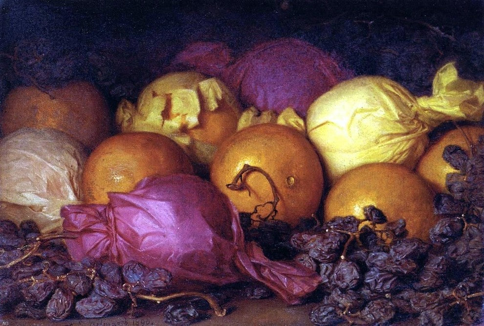 Lemuel Everett Wilmarth Still Life with Oranges and Raisins Gallery Wrap Canvas