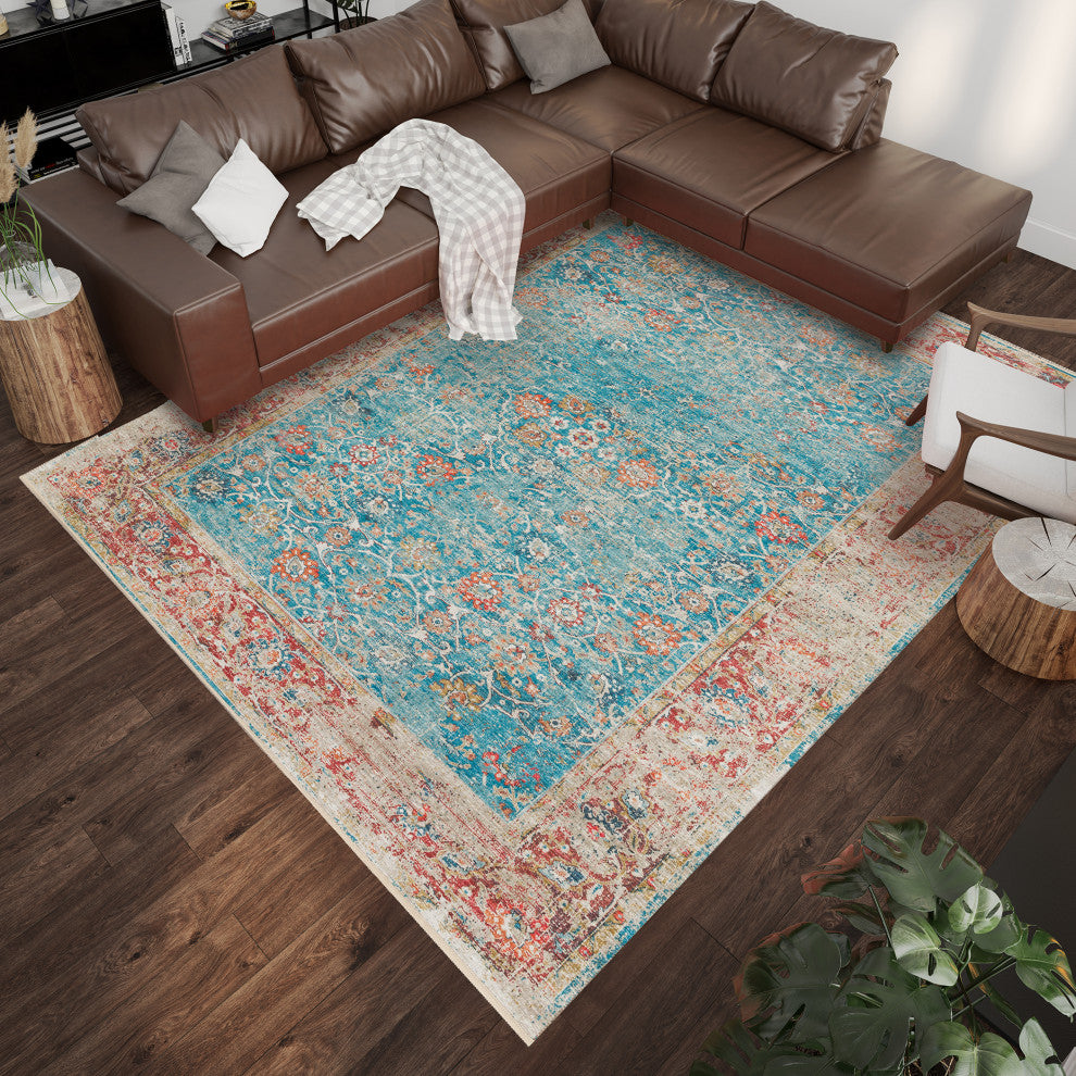 Indoor/Outdoor Marbella MB2 Mediterranean Machine Washable 8' x 10' Rug