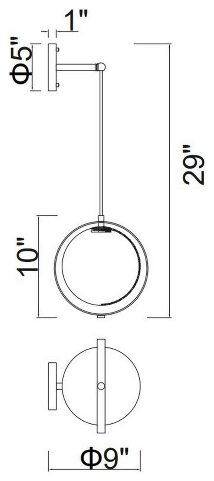 Da Vinci 1 Light Wall Light With Brass Finish