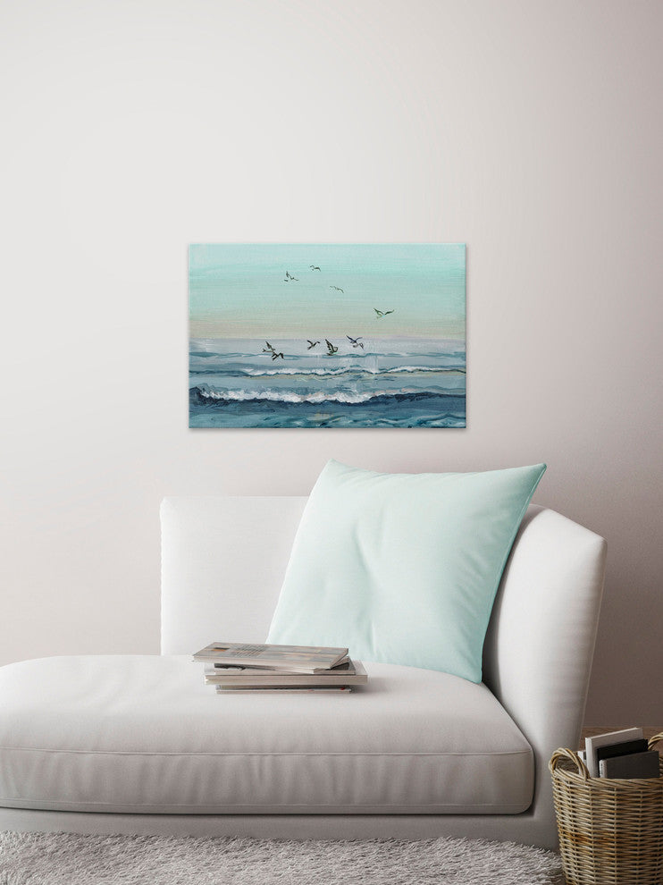 "Flying Birds" Painting Print on Wrapped Canvas, 60"x40"