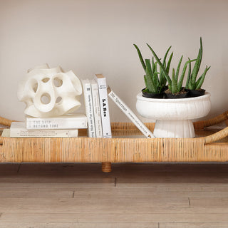 Ribbon Resin Sphere, White