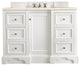 De Soto 48" Single Vanity, Bright White, 3CM Eternal Marfil Quartz Top