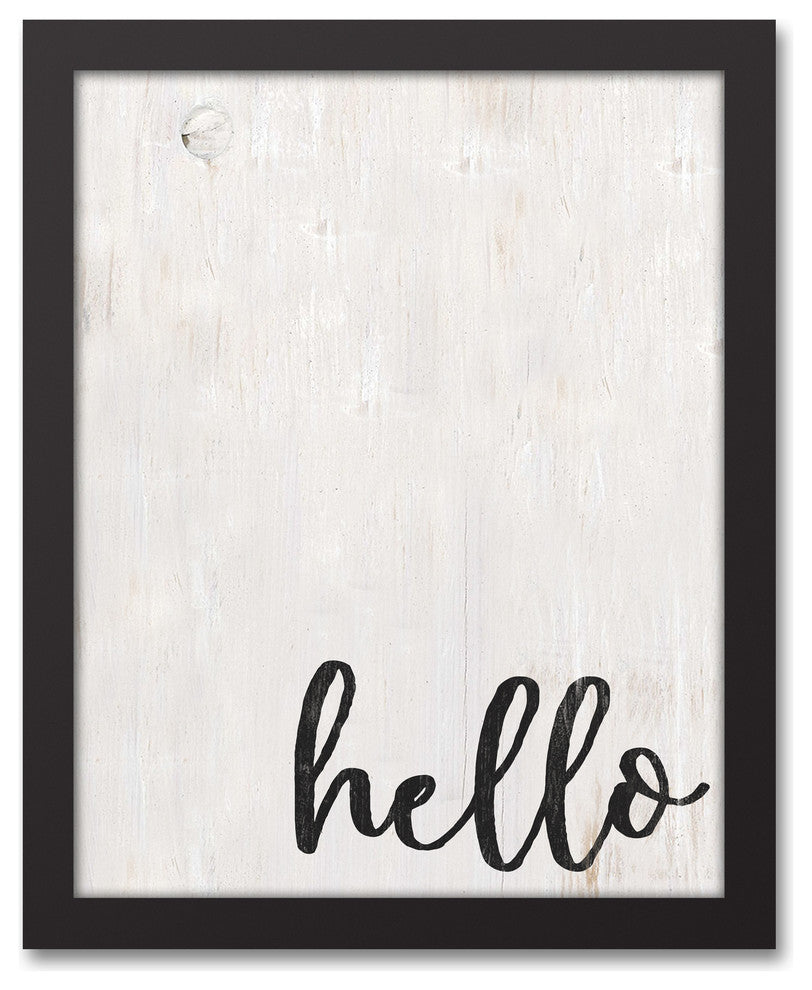 Hello 11x14 Black Framed Canvas