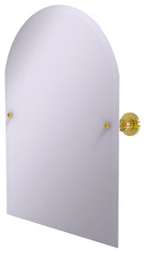 Frameless Arched Top Tilt Mirror with Beveled Edge, Polished Brass